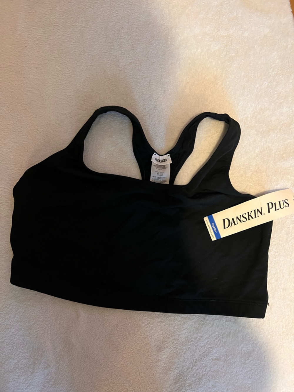 Danskin Plus BLACK SPORTS BRA SIZE 2X NEW WITH TAGS  RACERBACK
